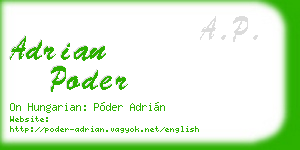 adrian poder business card